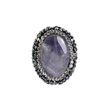Фиолетовый 25 * 20мм природный камень Gemstone ювелирные изделия из бисера